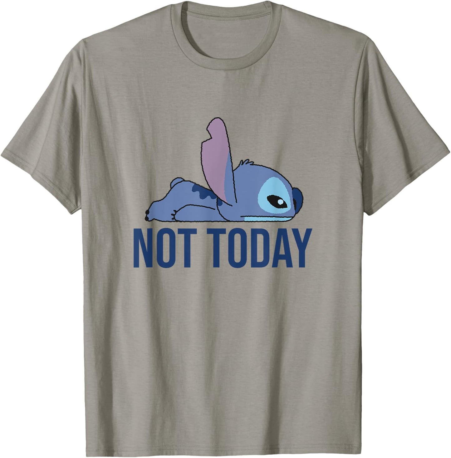 Disney Lilo & Stitch Not Today Lying Down Stitch Side View T-Shirt - T-Shirt | Sand