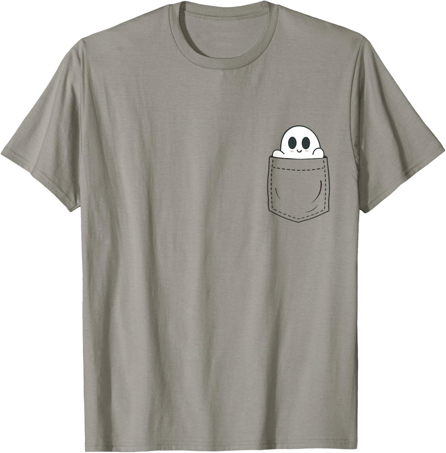 Ghost in Pocket Halloween T-Shirt - T-Shirt | Sand