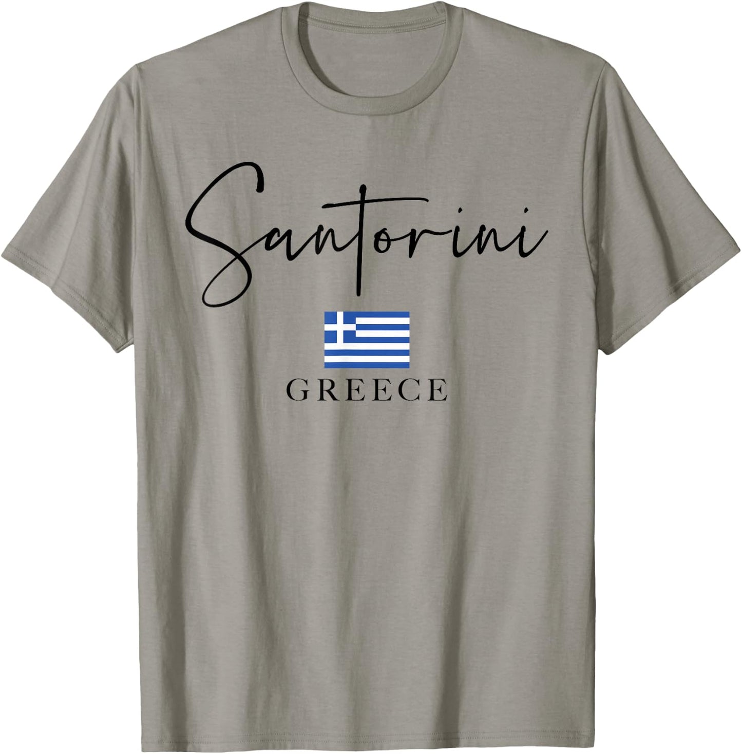 Greece Flag Vacation - Island Santorini T-Shirt - T-Shirt | Sand