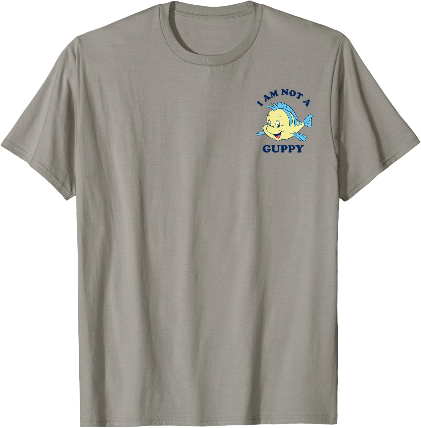 Disney The Little Mermaid Flounder I Am Not A Guppy Pocket T-Shirt - T-Shirt | Sand
