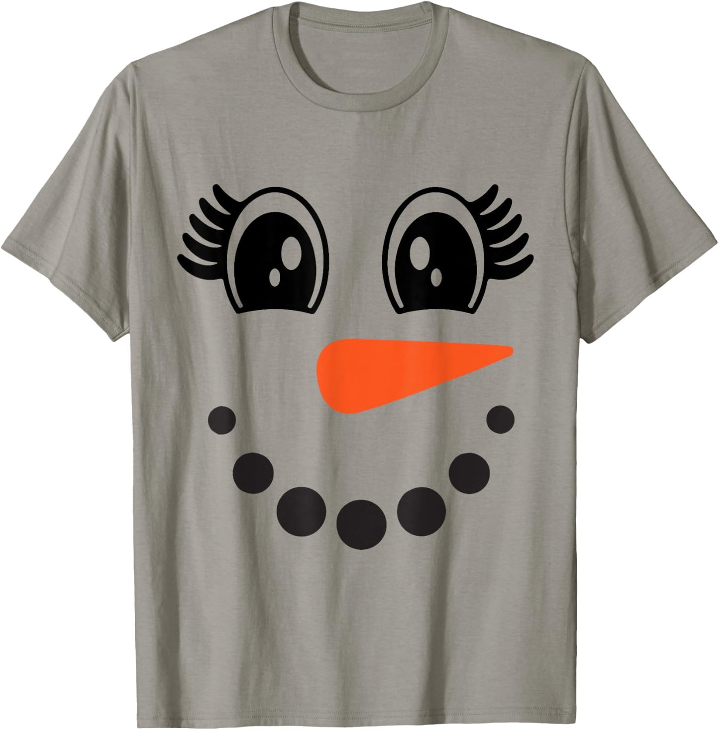 Snowman Girl Face For Girls Christmas Winter T-Shirt - T-Shirt | Sand