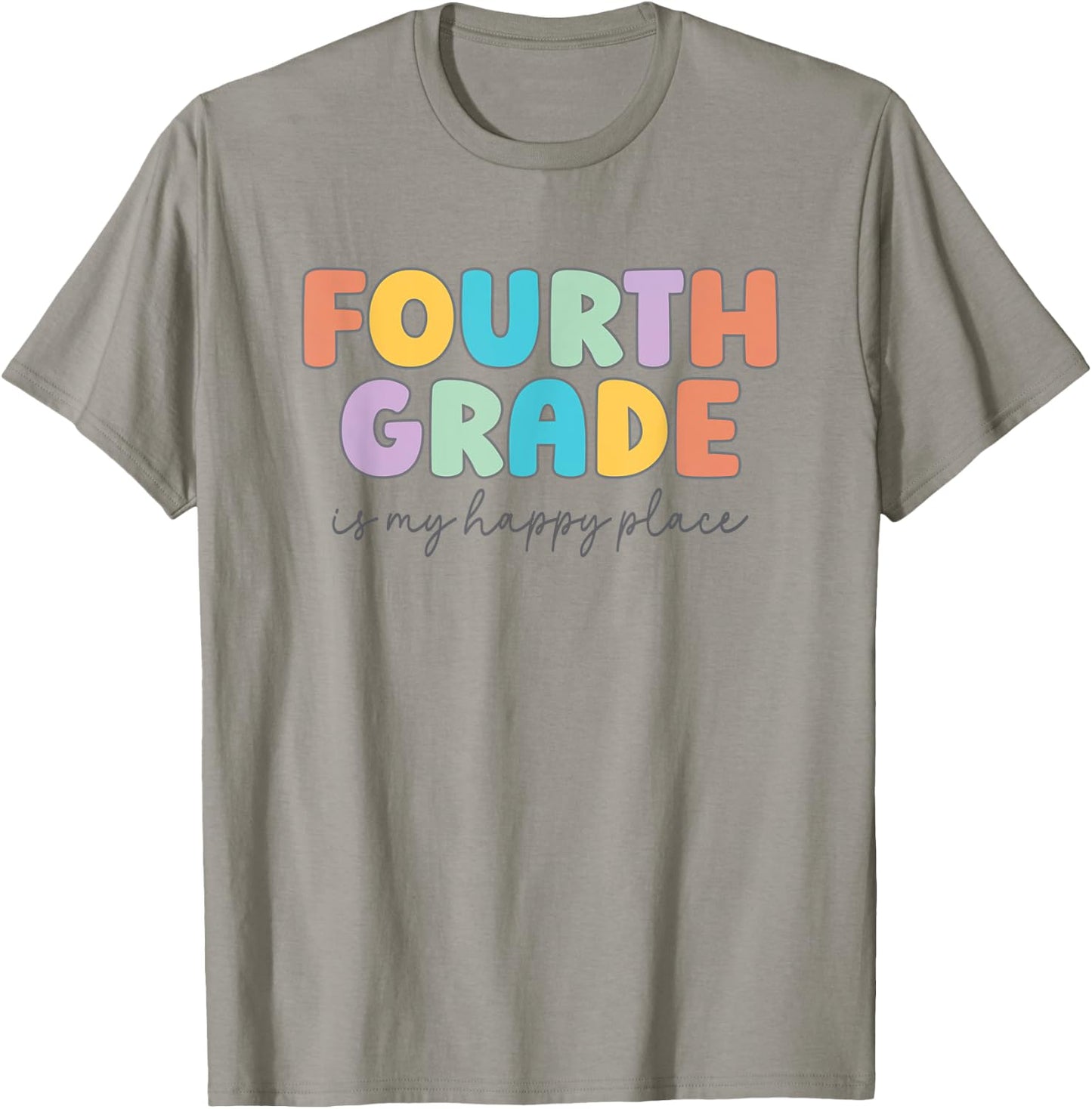 Fourth Grade Is My Happy Place Fourth Grade Teacher Crew Women Kids T-Shirt - T-Shirt | Sand