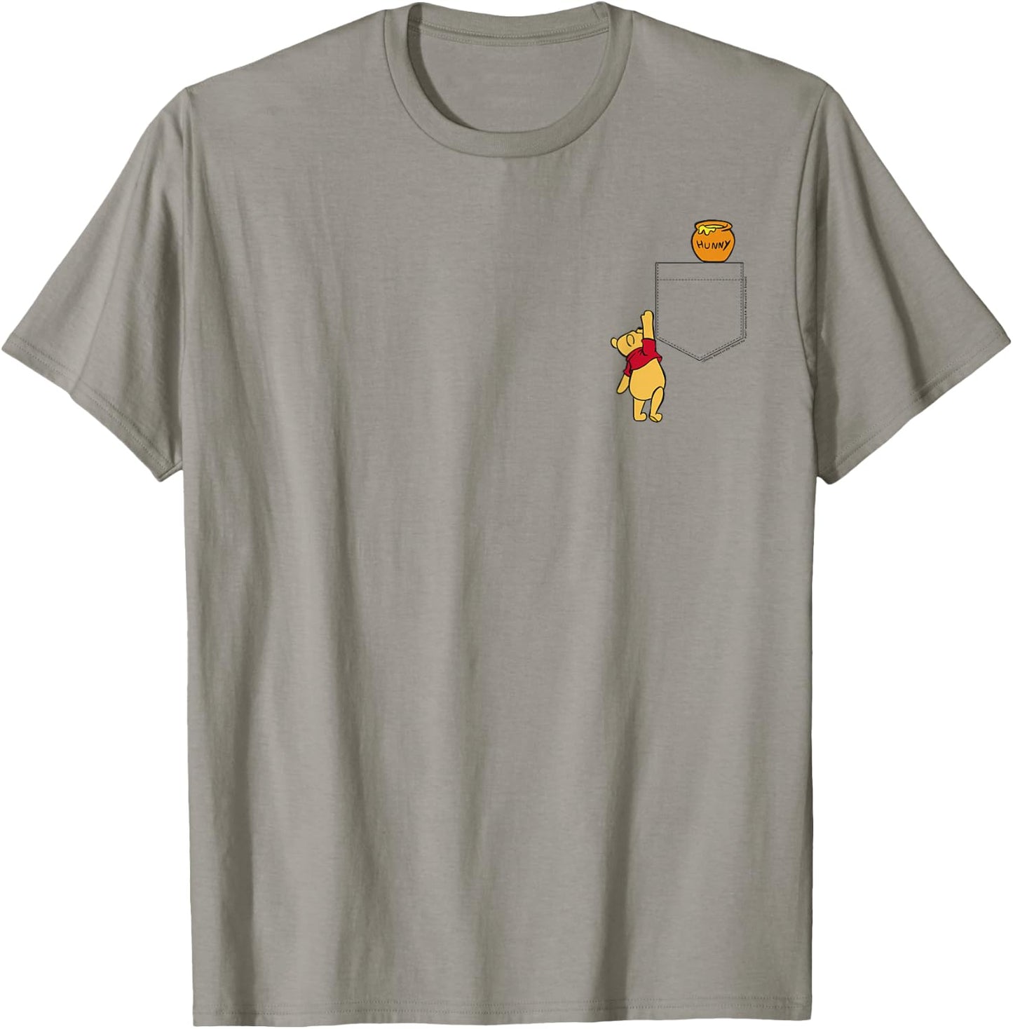 Disney Winnie The Pooh Reaching For Faux Pocket Honey T-Shirt - T-Shirt | Sand