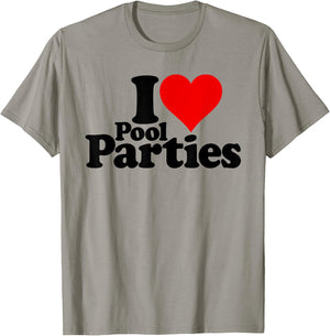 I Love Heart Pool Parties Swimming Pools T-Shirt - T-Shirt | Sand
