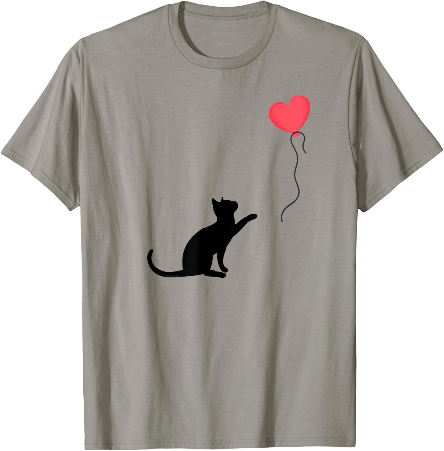 Cute Cat or Kitten Heart Balloon Cat Mom Cat Dad T-Shirt - T-Shirt | Sand
