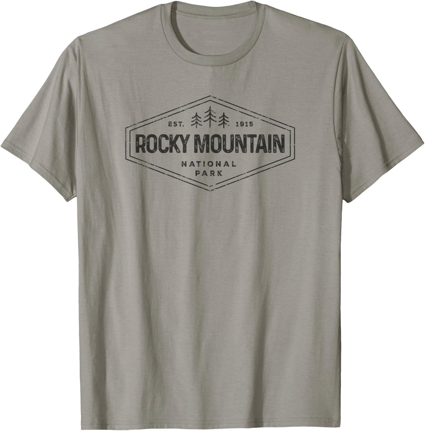 Rocky Mountains National Park Shirt Badge Camping Hiking T-Shirt - T-Shirt | Sand
