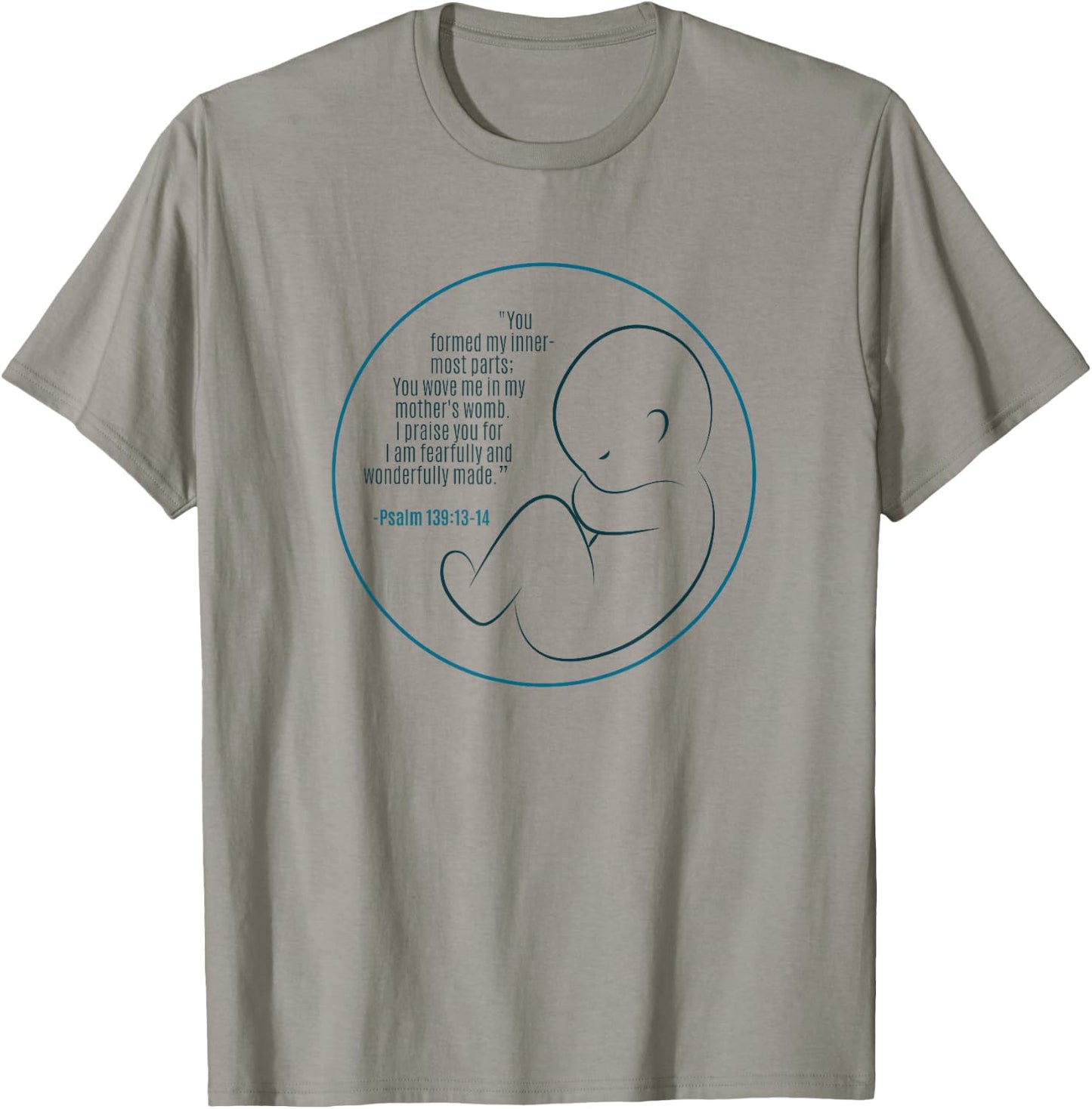 Pregnancy Bible Verse Faith in Jesus Unborn Life T-Shirt - T-Shirt | Sand