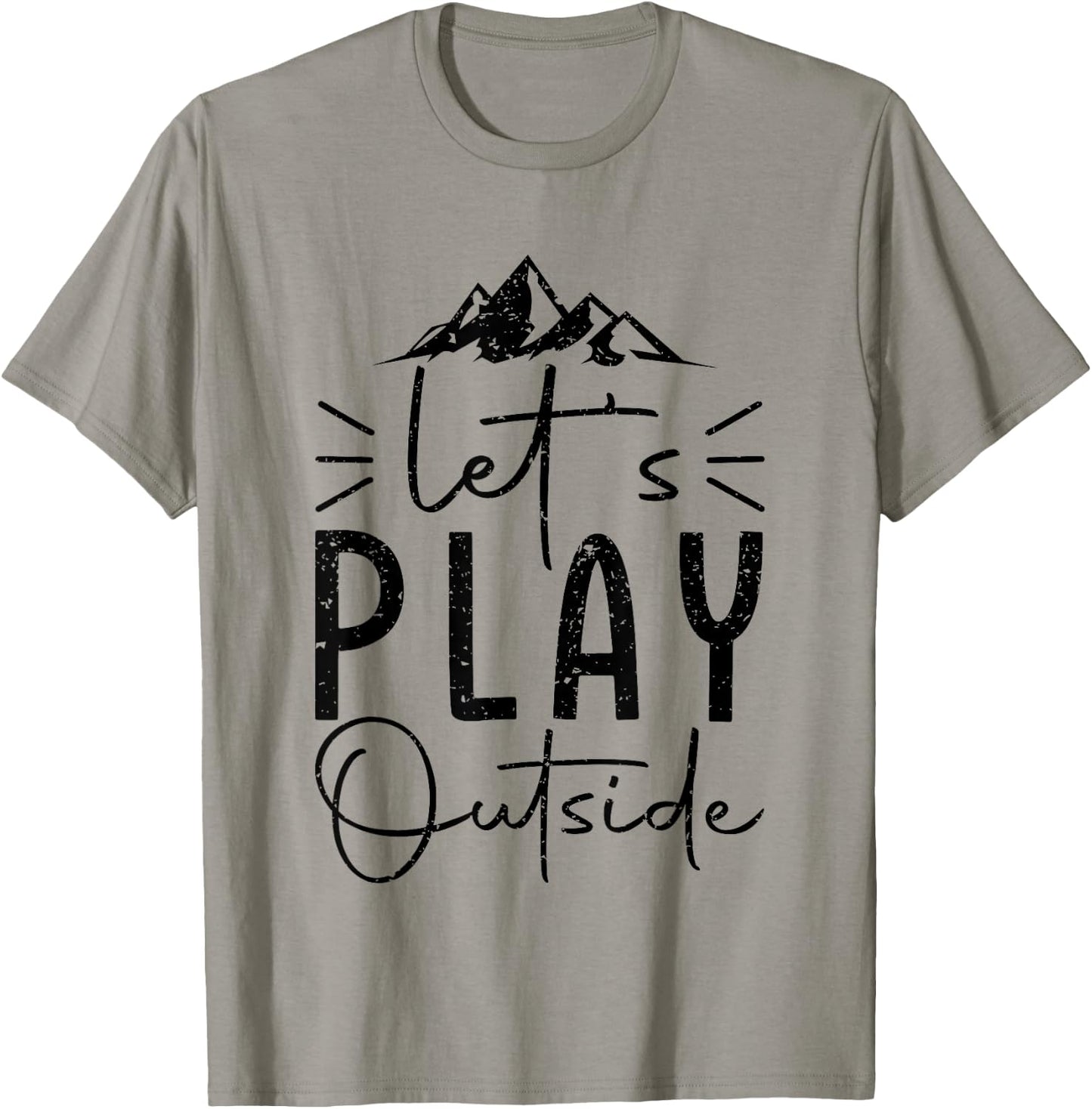 Funny let’s play outside hiking lovers Gifts hiker T-Shirt - T-Shirt | Sand