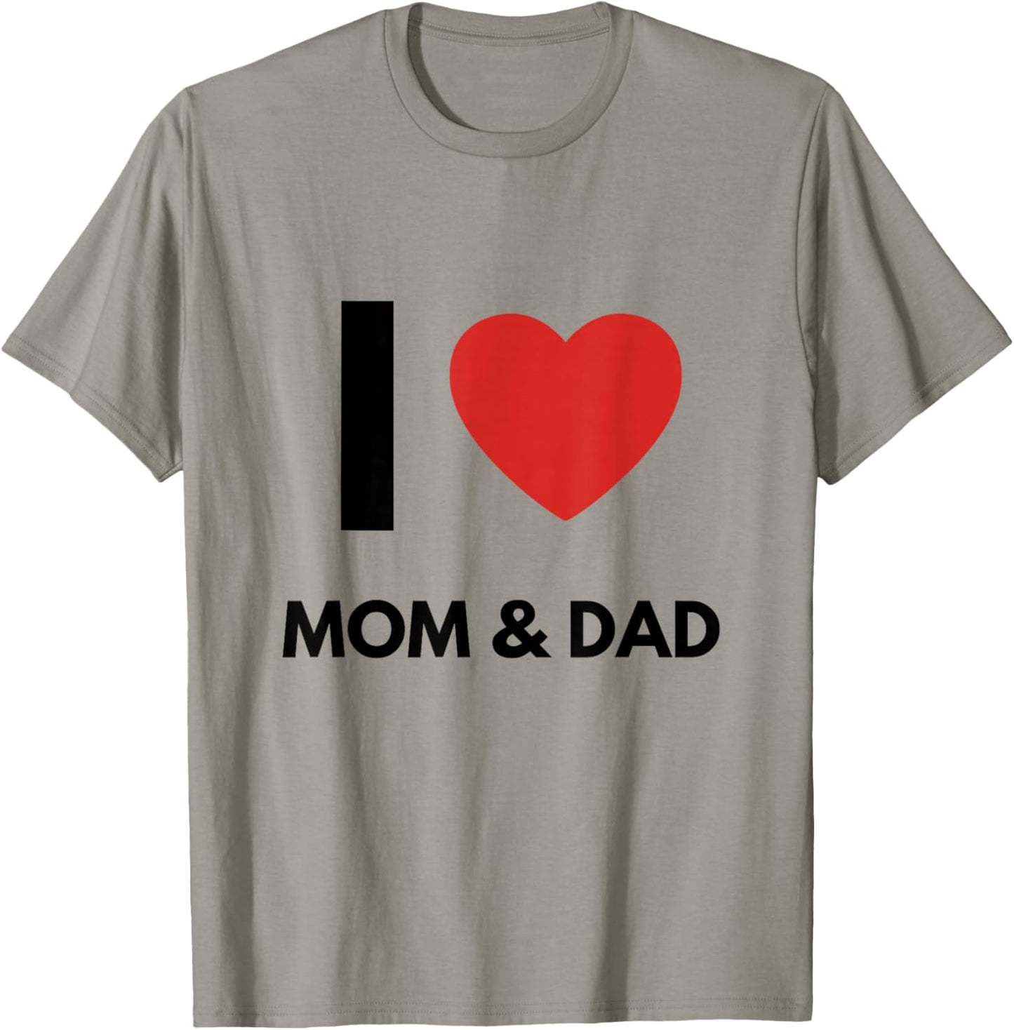 I Love Mom & Dad | Parent Hearts T-Shirt - T-Shirt | Sand