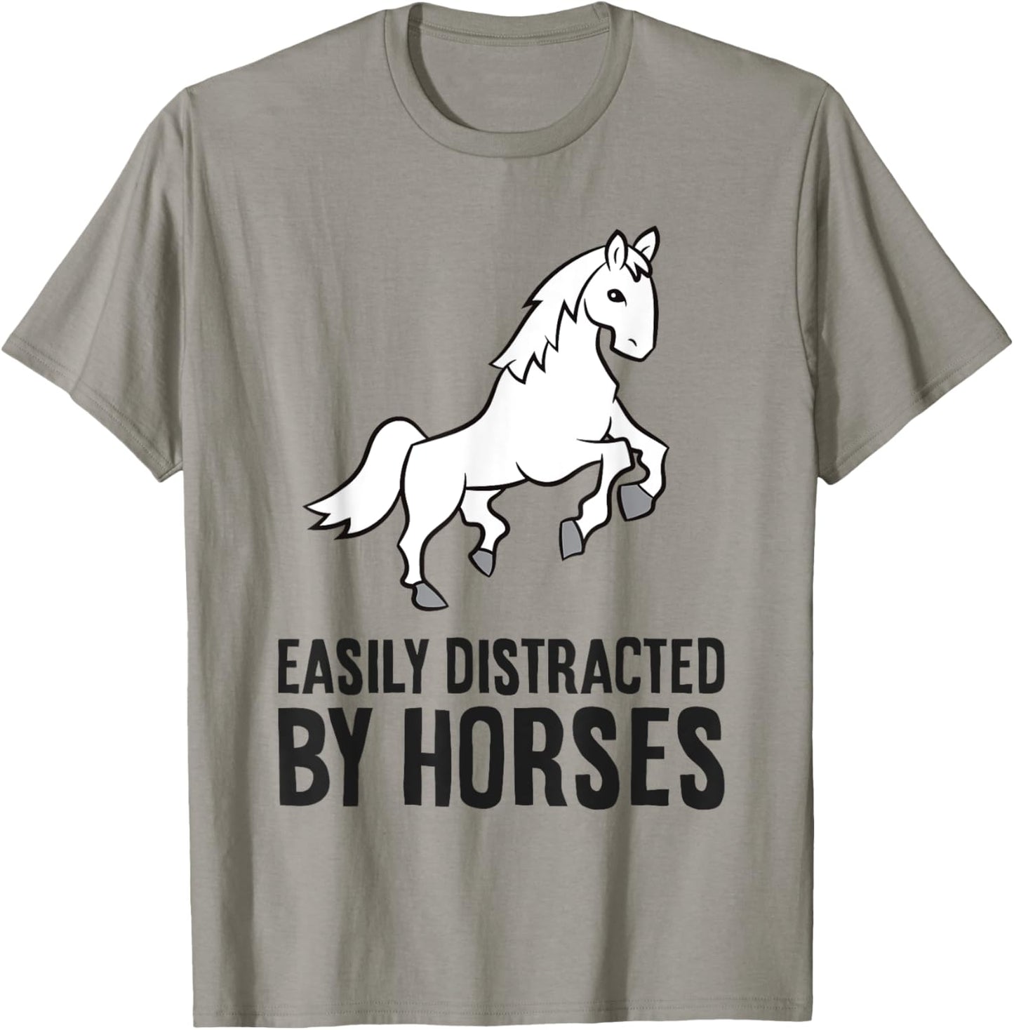 Horse Rider Equestrian - Easily Distracted By Horses T-Shirt - T-Shirt | Sand
