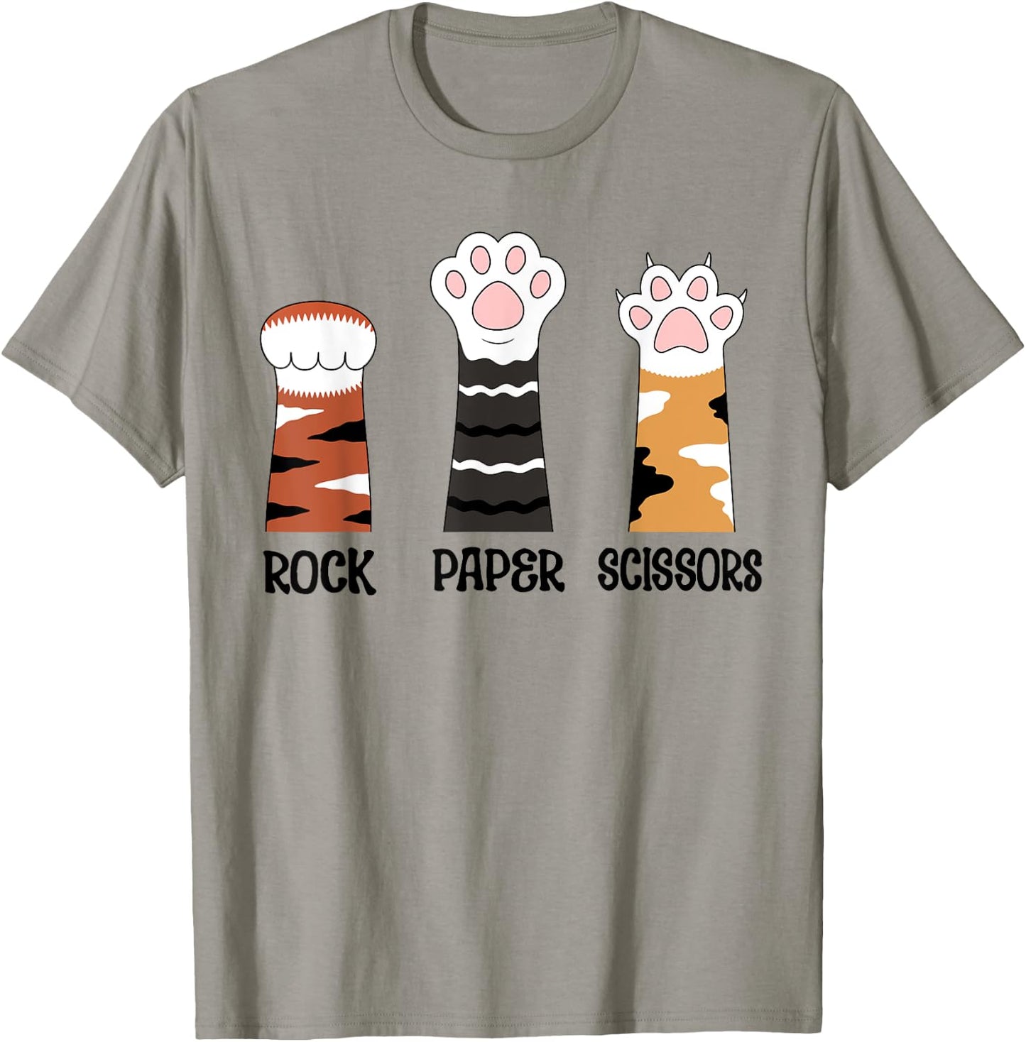Funny Cat Paws Rock Paper Scissors Loves Playing Boys Kids T-Shirt - T-Shirt | Sand
