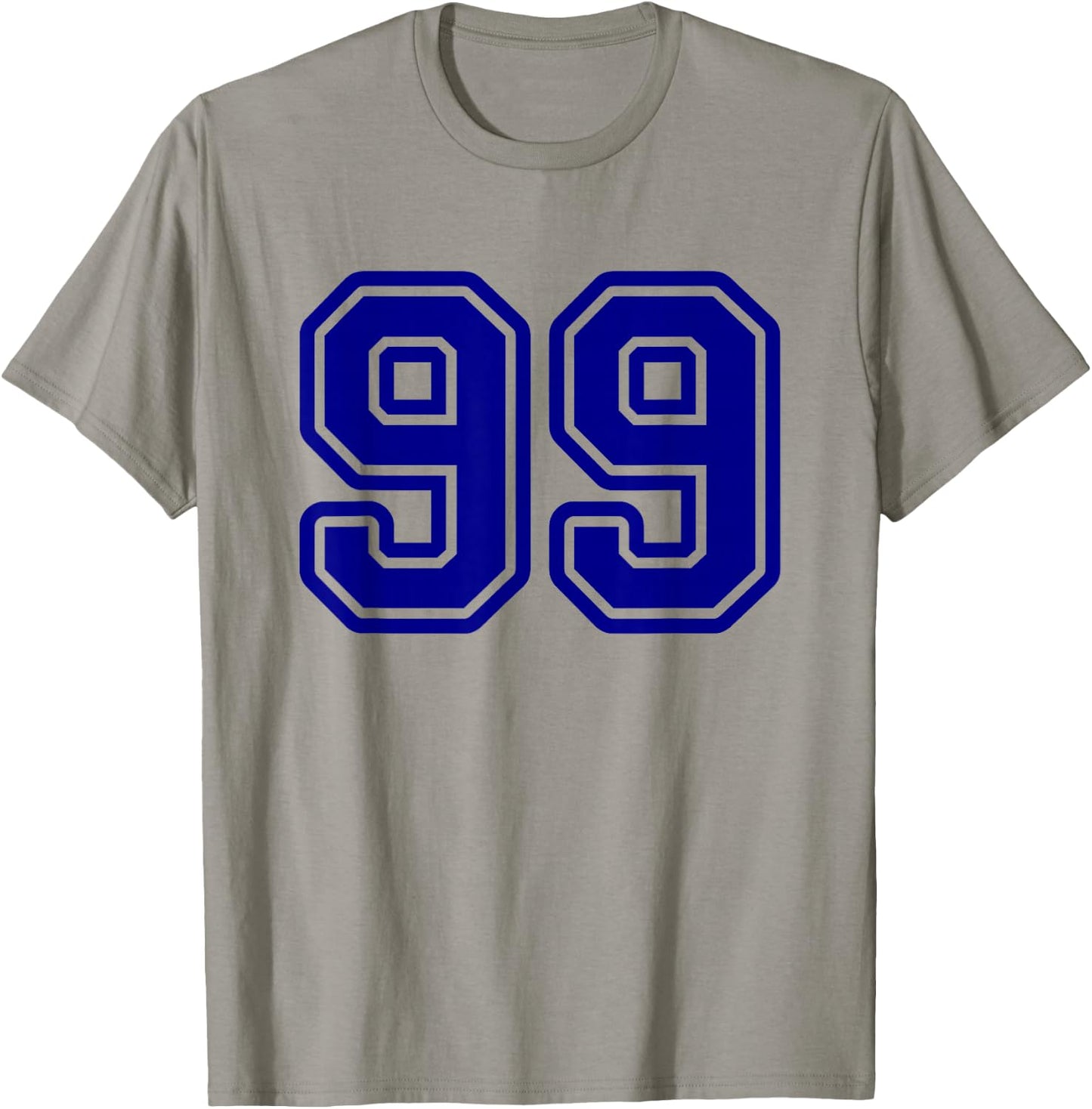 Number #99 Blue Sport Varsity Number 99 T-Shirt - T-Shirt | Sand
