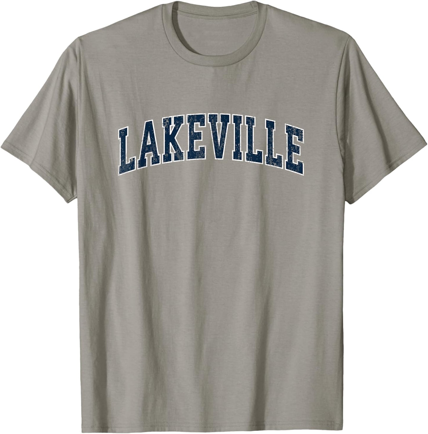 Lakeville Massachusetts MA Vintage Sports Design Navy Design T-Shirt - T-Shirt | Sand