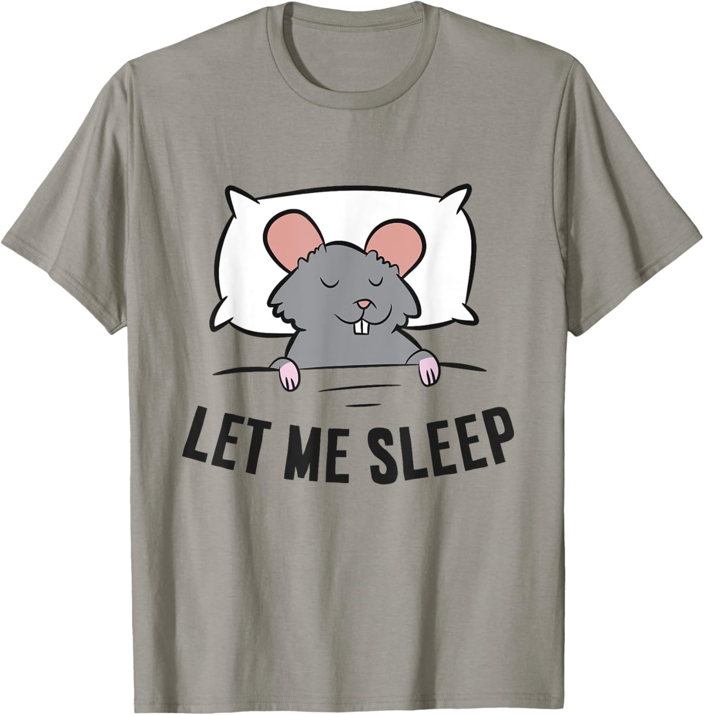 Tired Rat Let Me Sleep Funny Rat Pajama T-Shirt - T-Shirt | Sand