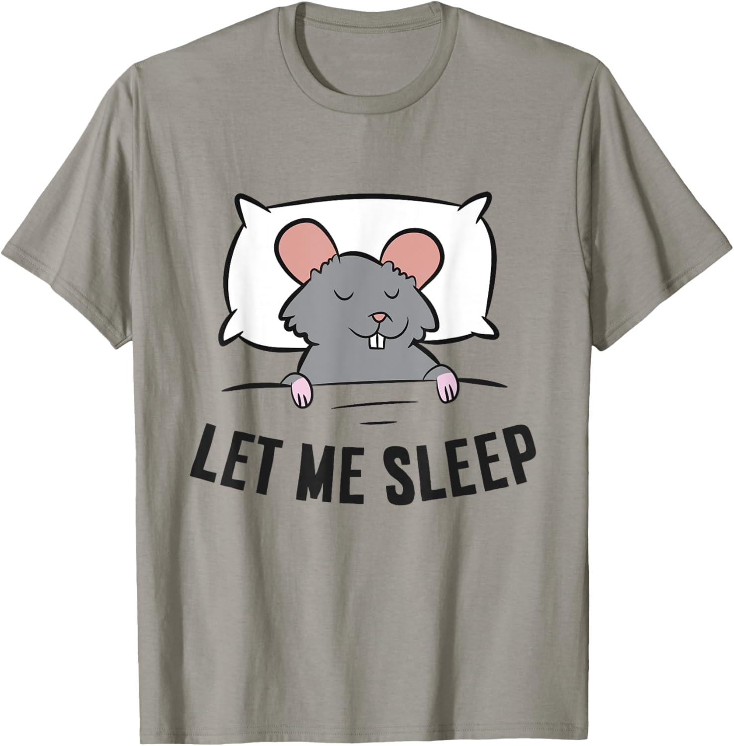Tired Rat Let Me Sleep Funny Rat Pajama T-Shirt - T-Shirt | Sand