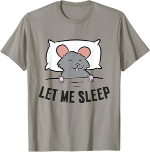 Tired Rat Let Me Sleep Funny Rat Pajama T-Shirt - T-Shirt | Sand