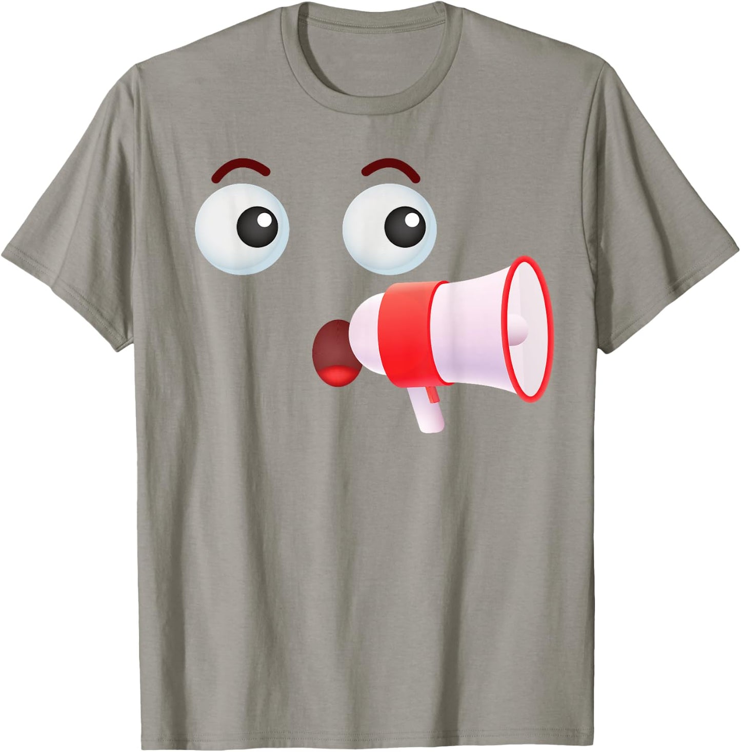 Group Costume Team Outfit Tour Guide Megaphone Emoticon T-Shirt - T-Shirt | Sand