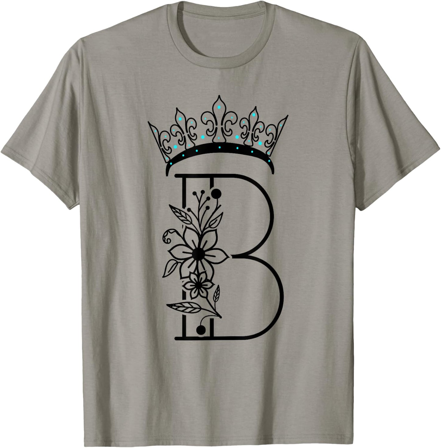 Queen B Bee Letter B Crown Alphabet Monogram Bride Bee Lover T-Shirt - T-Shirt | Sand