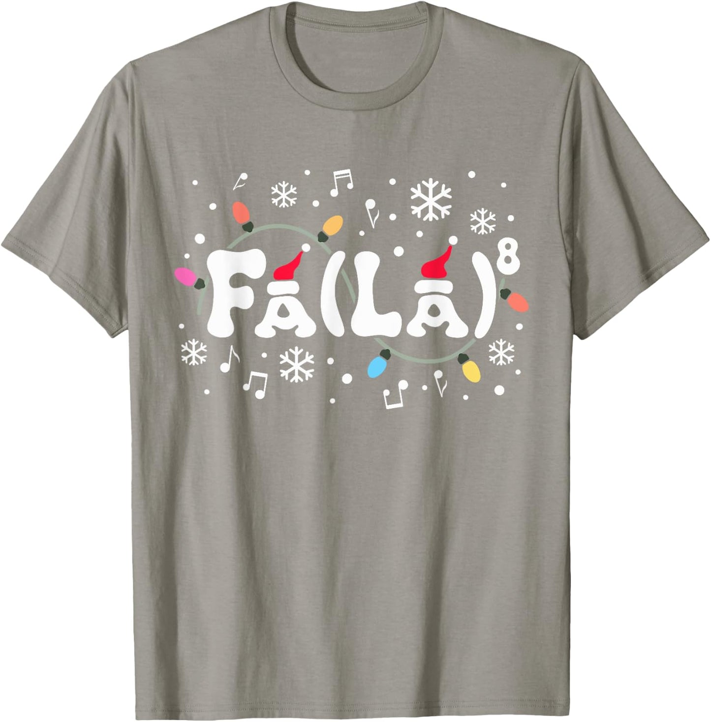 Fa La 8 Christmas Music Teacher Student Santa Funny Music Men Women Kids T-Shirt - T-Shirt | Sand