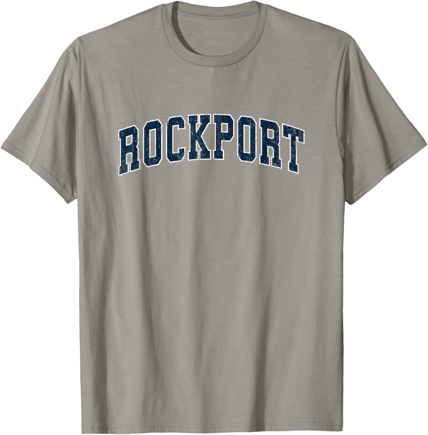 Rockport Massachusetts MA Vintage Sports Design Navy Design T-Shirt - T-Shirt | Sand