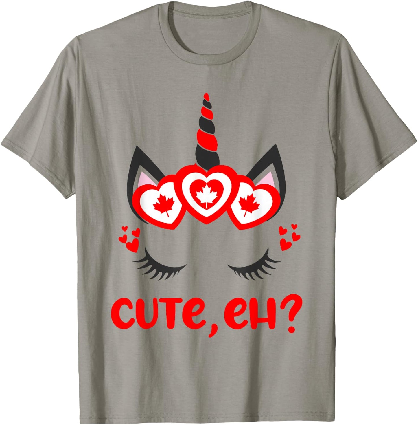 Funny Canadian Eh Girl Cute Unicorn Maple Leaf Canada Day T-Shirt - T-Shirt | Sand