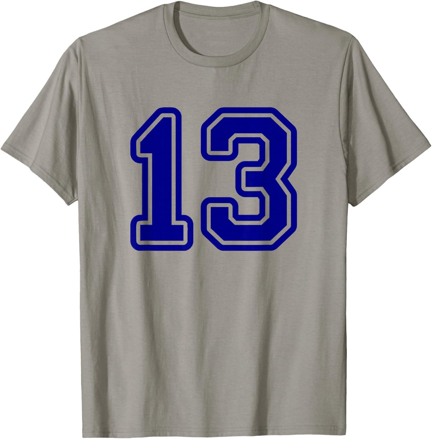 Blue Sports Team Number 13 T-Shirt - T-Shirt | Sand