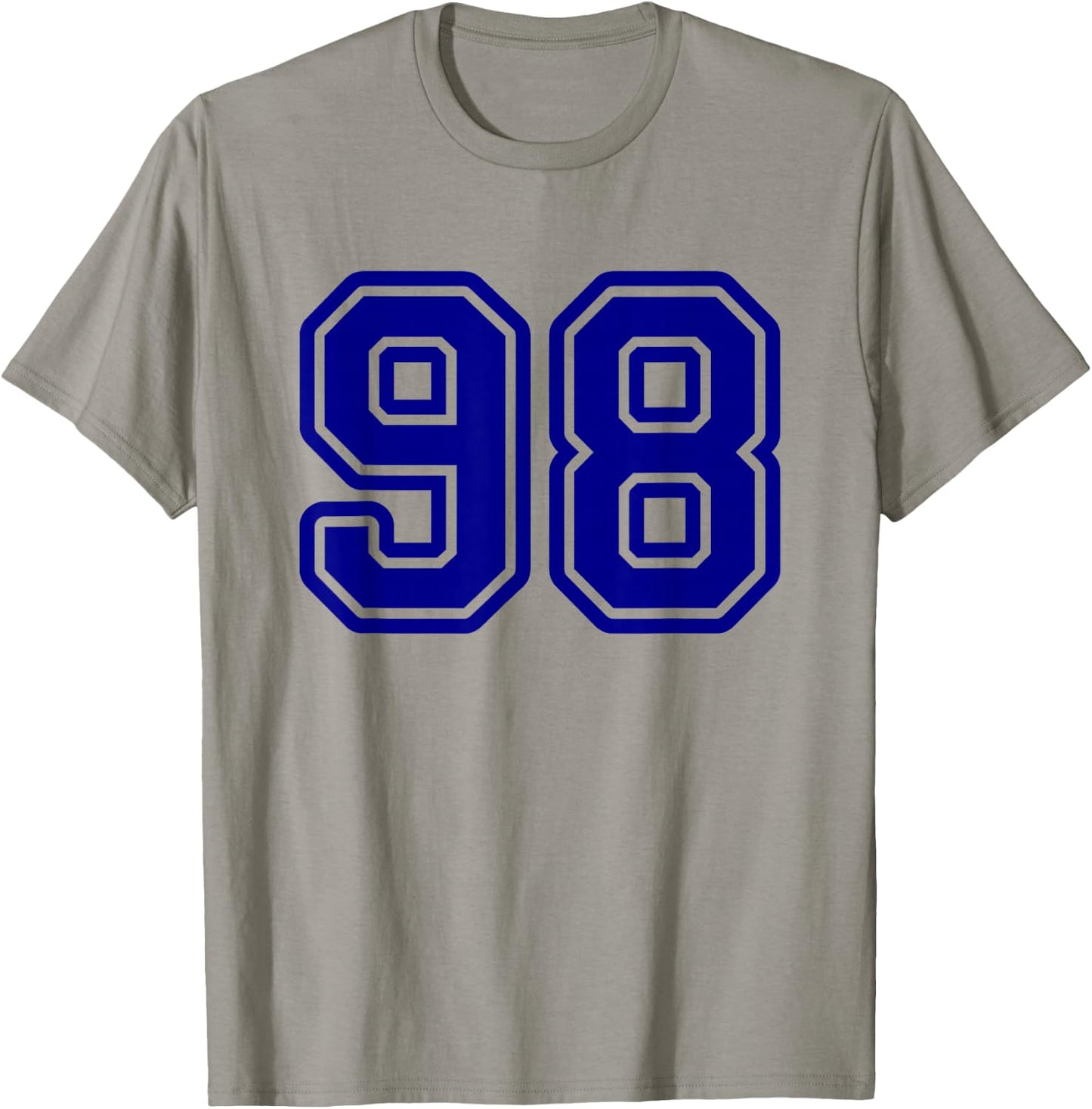Blue Varsity Sports Team Number #98 T-Shirt - T-Shirt | Sand