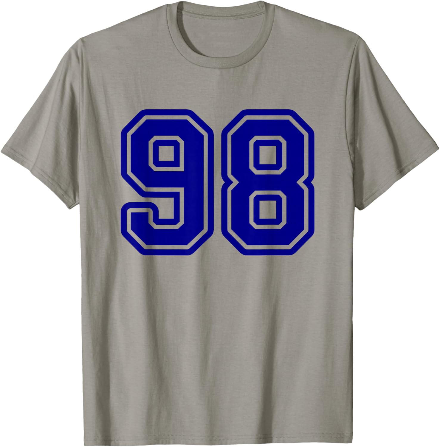 Blue Varsity Sports Team Number #98 T-Shirt - T-Shirt | Sand