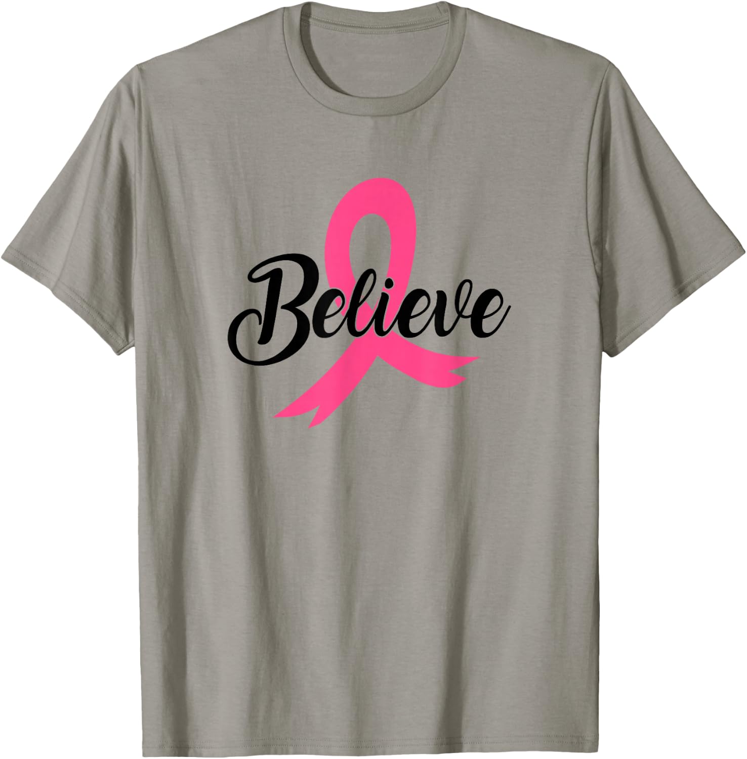 Breast Cancer Believe T-Shirt - T-Shirt | Sand