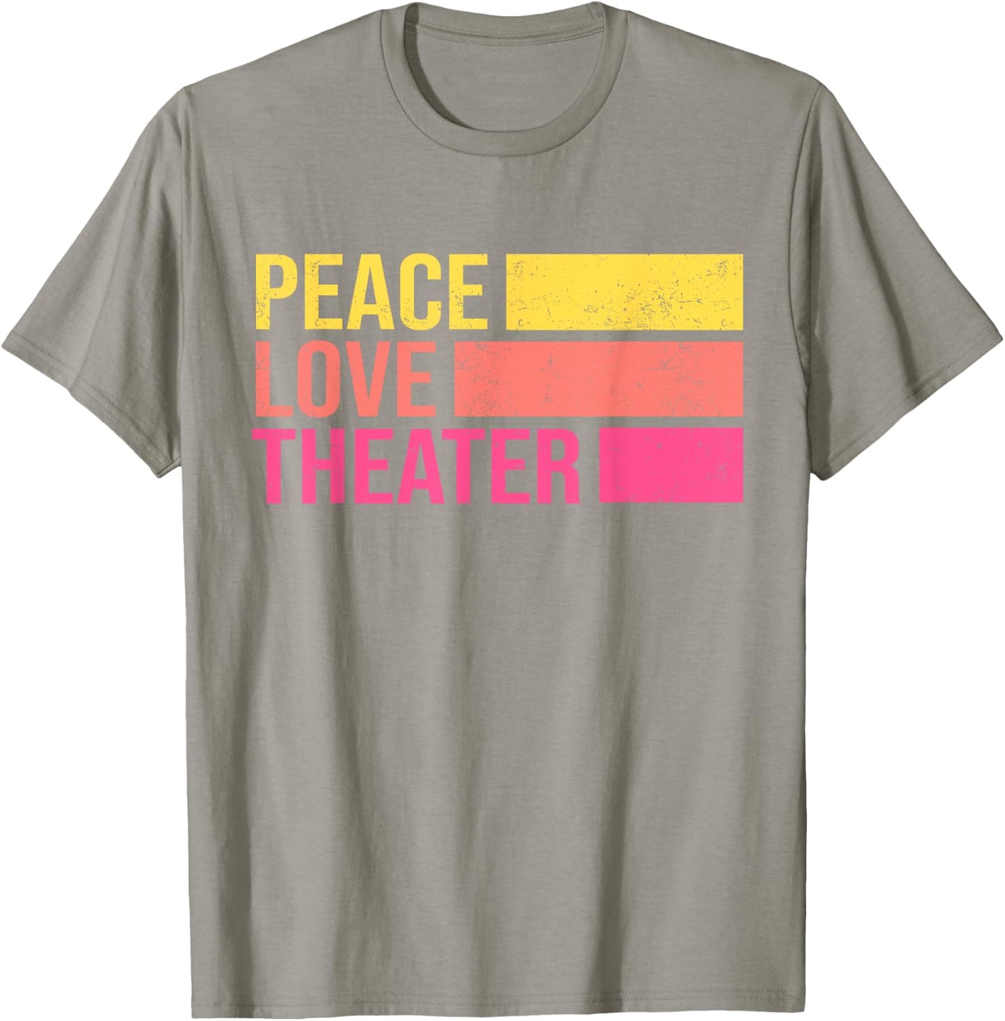 Retro Peace Love Theater for Actor & Actress T-Shirt - T-Shirt | Sand