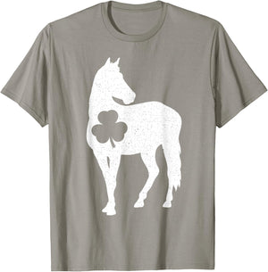 St Patrick's Day Shamrock Horse Irish Green Saint Paddy's T-Shirt - T-Shirt | Sand
