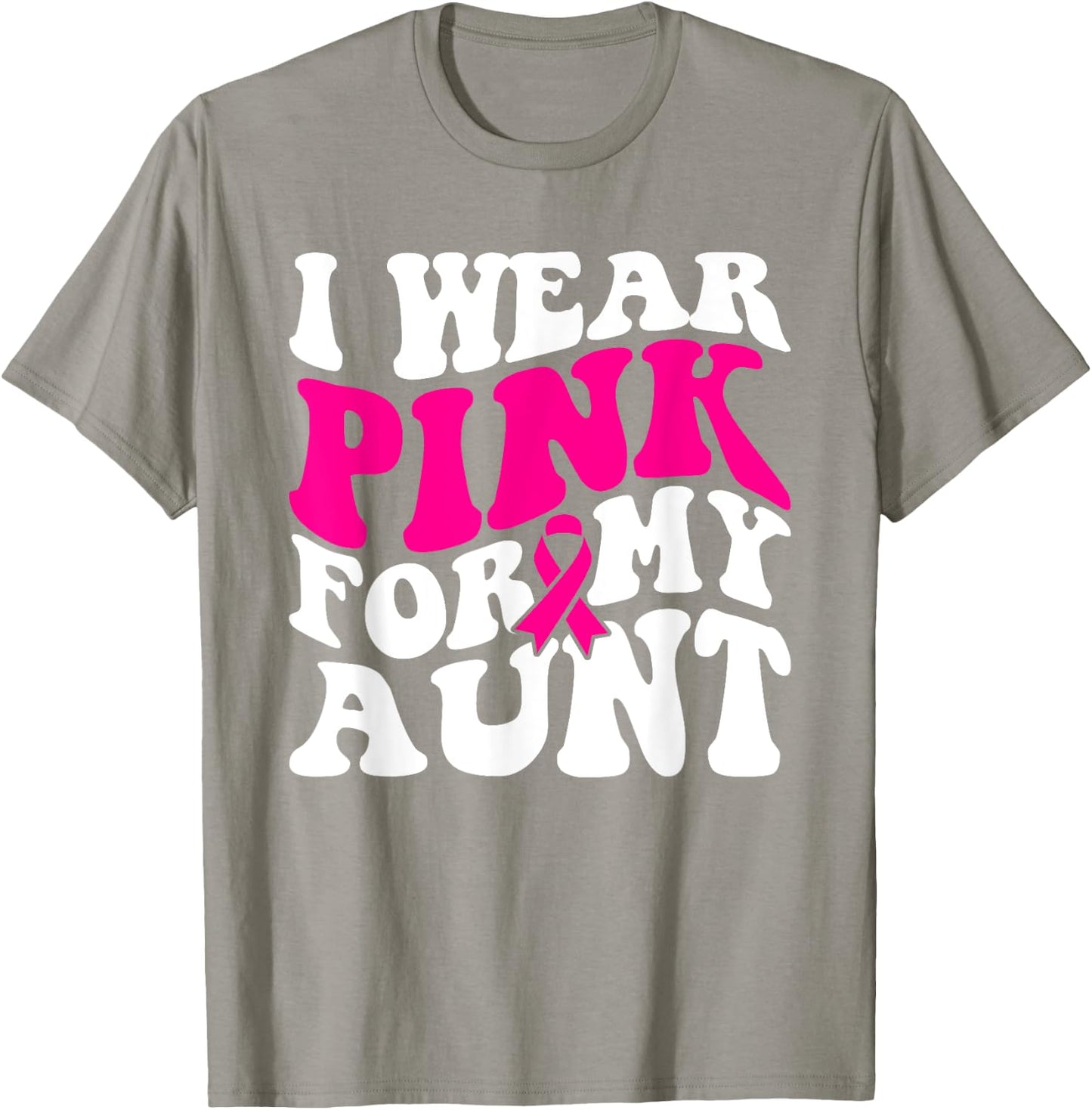 I Wear Pink For My Aunt - Breast Cancer Awareness Retro T-Shirt - T-Shirt | Sand