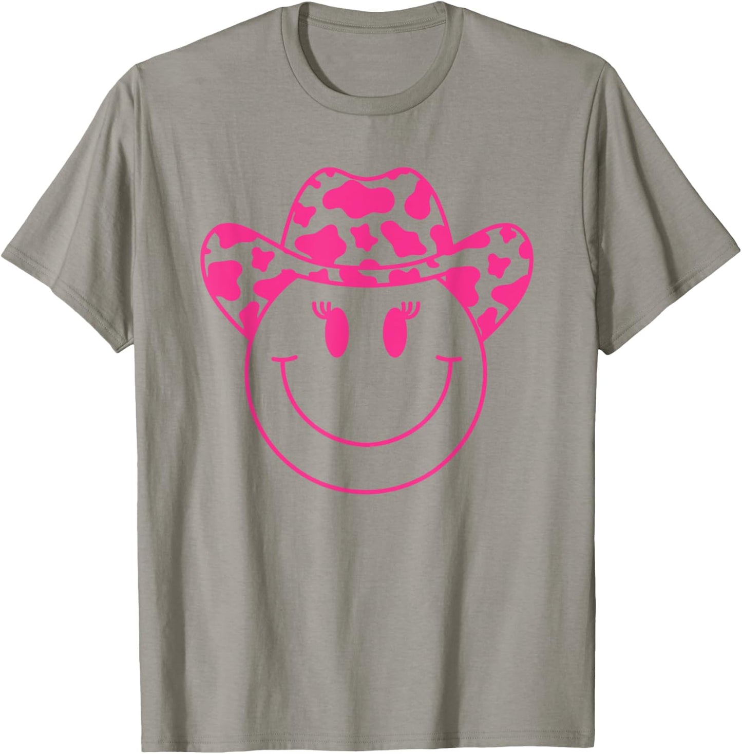 70s Cowgirl Pink Smile Face Cute Happy Face Cowgirl Women T-Shirt - T-Shirt | Sand