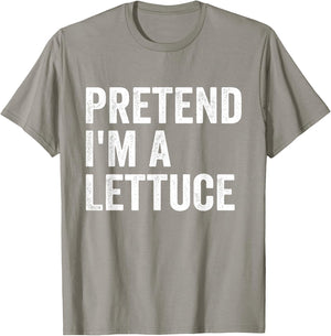 Pretend I'm A Lettuce Easy Lazy Halloween Costume T-Shirt - T-Shirt | Sand