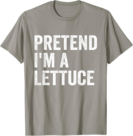 Pretend I'm A Lettuce Easy Lazy Halloween Costume T-Shirt - T-Shirt | Sand
