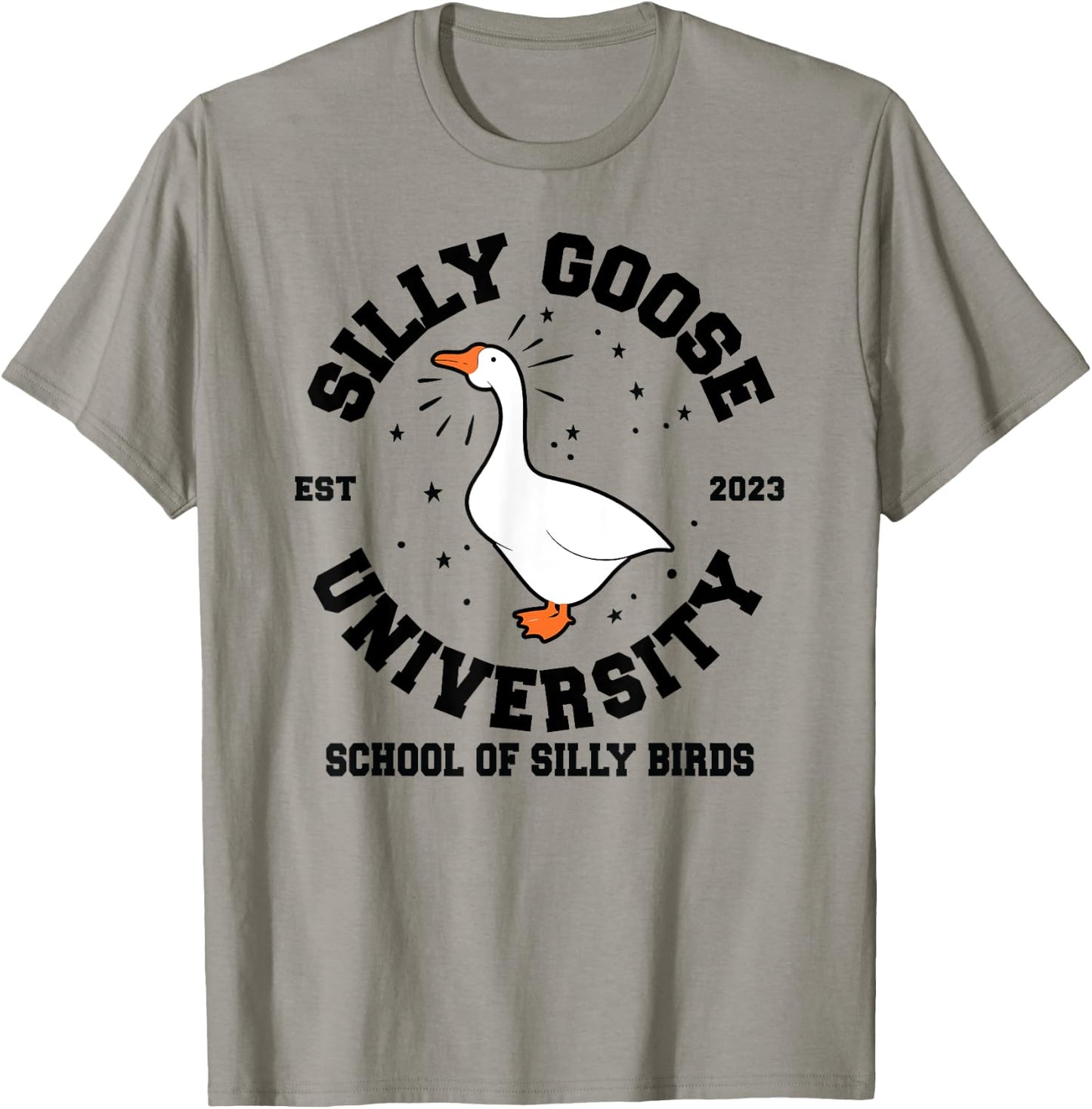 Silly Goose University School of Silly Birds T-Shirt - T-Shirt | Sand
