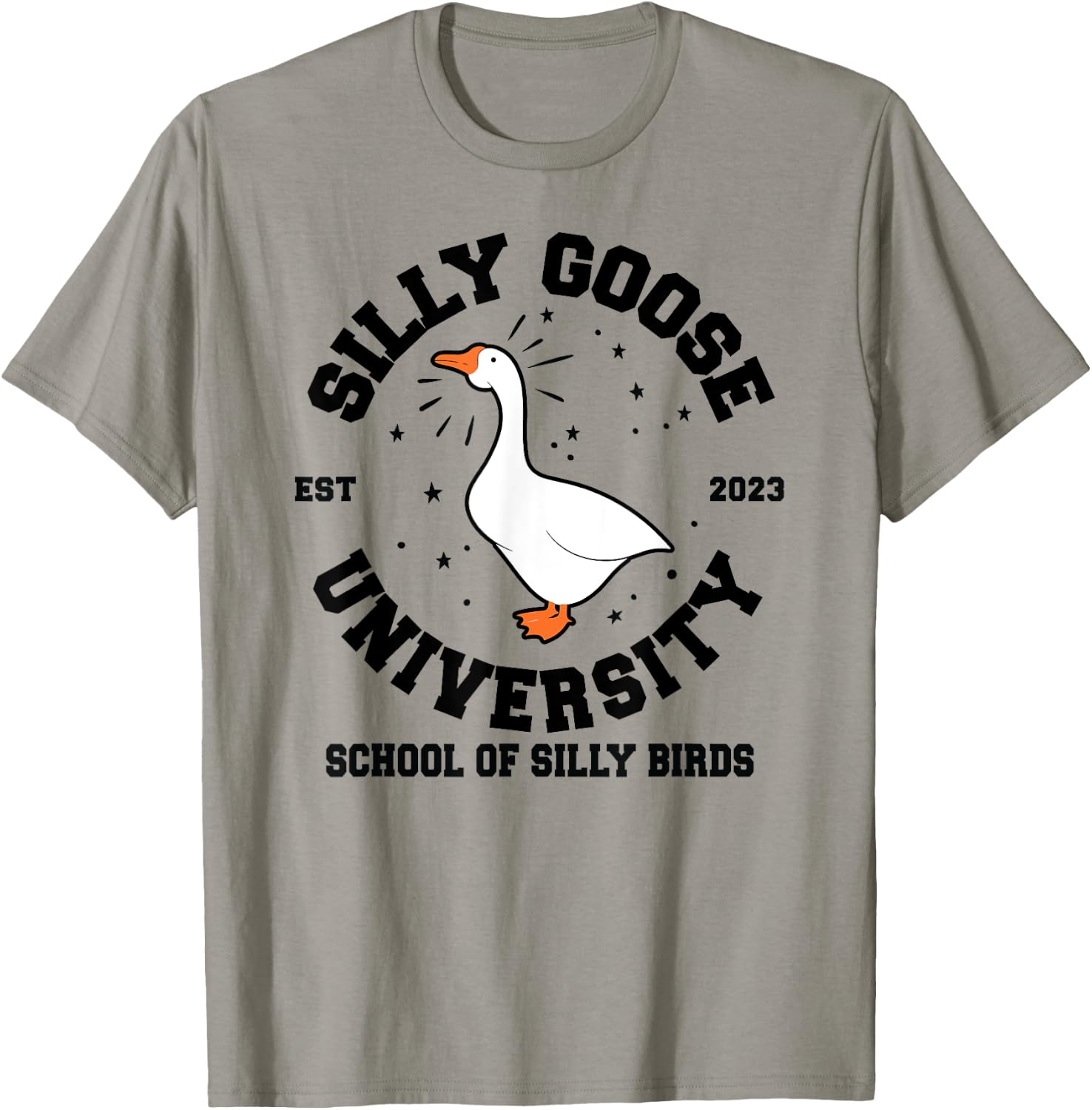 Silly Goose University School of Silly Birds T-Shirt - T-Shirt | Sand