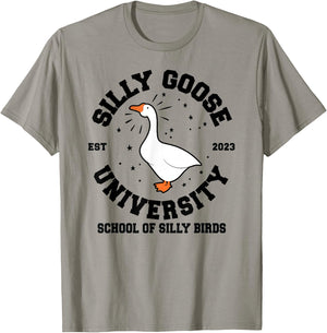 Silly Goose University School of Silly Birds T-Shirt - T-Shirt | Sand