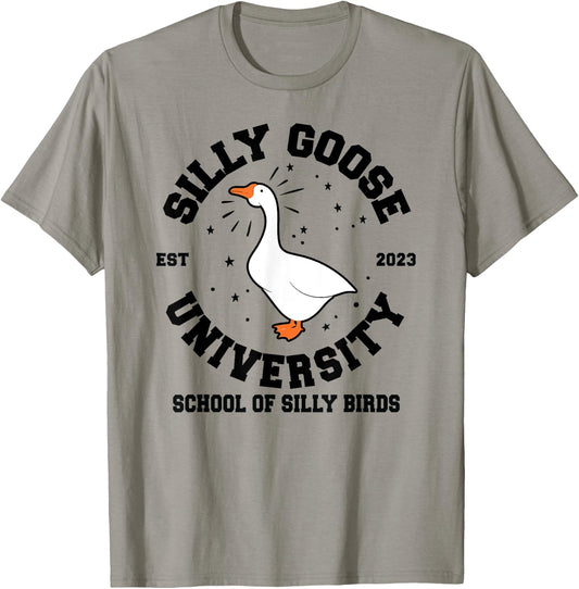 Silly Goose University School of Silly Birds T-Shirt - T-Shirt | Sand