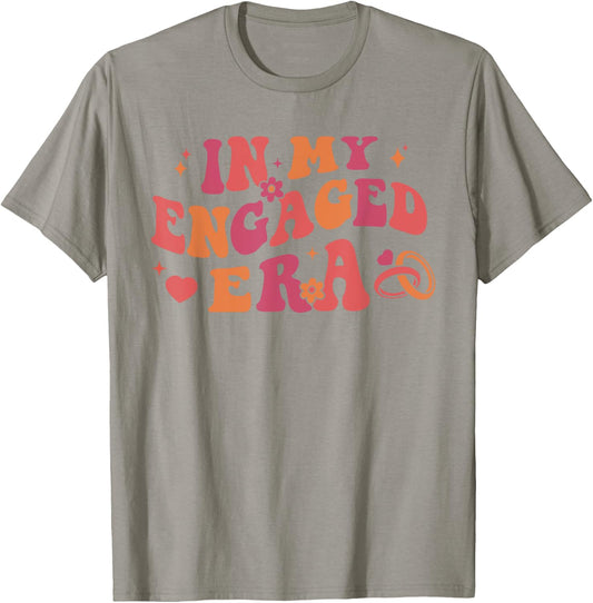 In My Engaged Era Retro Bride Bachelorette Party Bridesmaid T-Shirt - T-Shirt | Sand