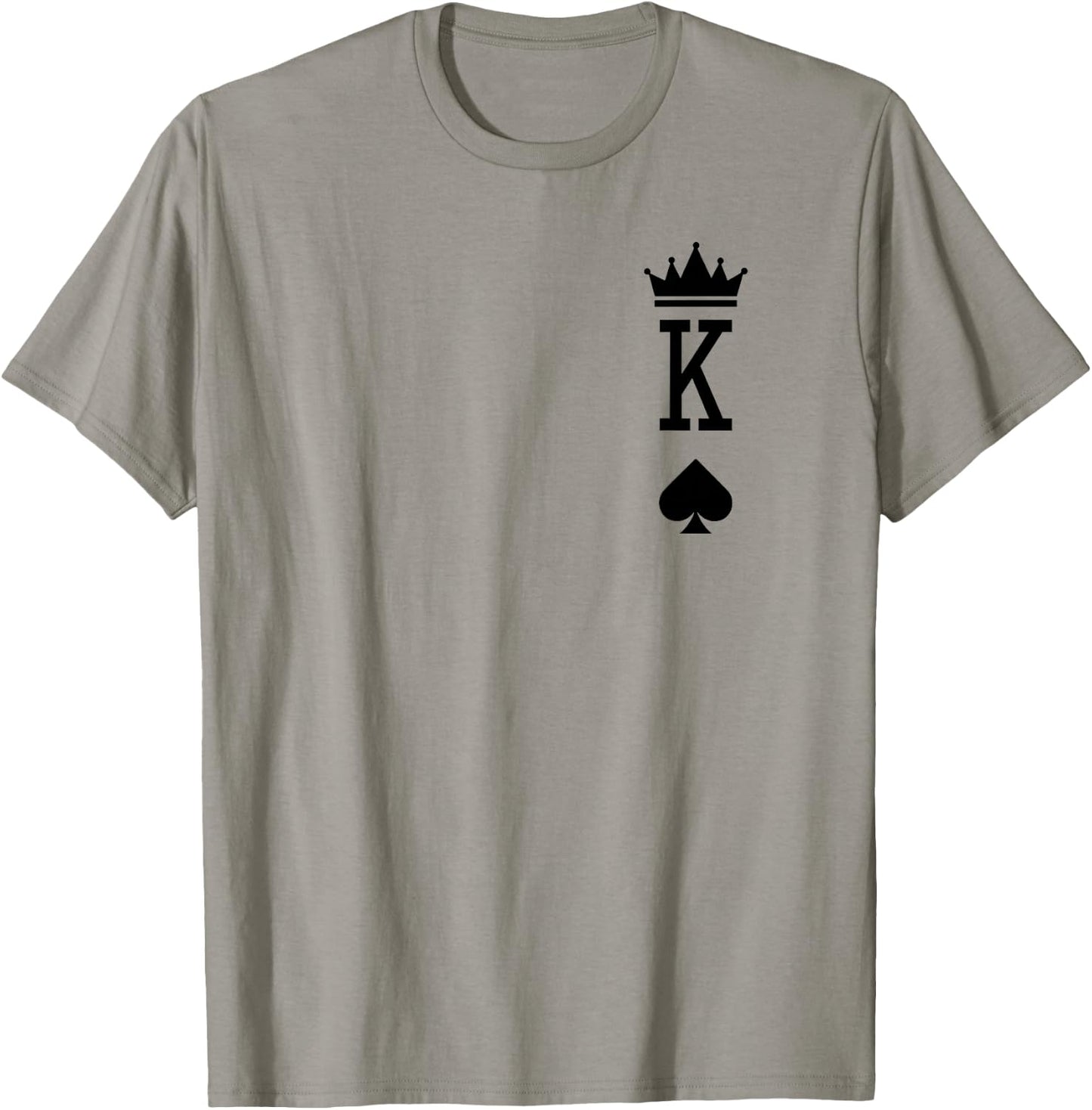 King of Spade Playing Card Vintage Crown T-Shirt - T-Shirt | Sand