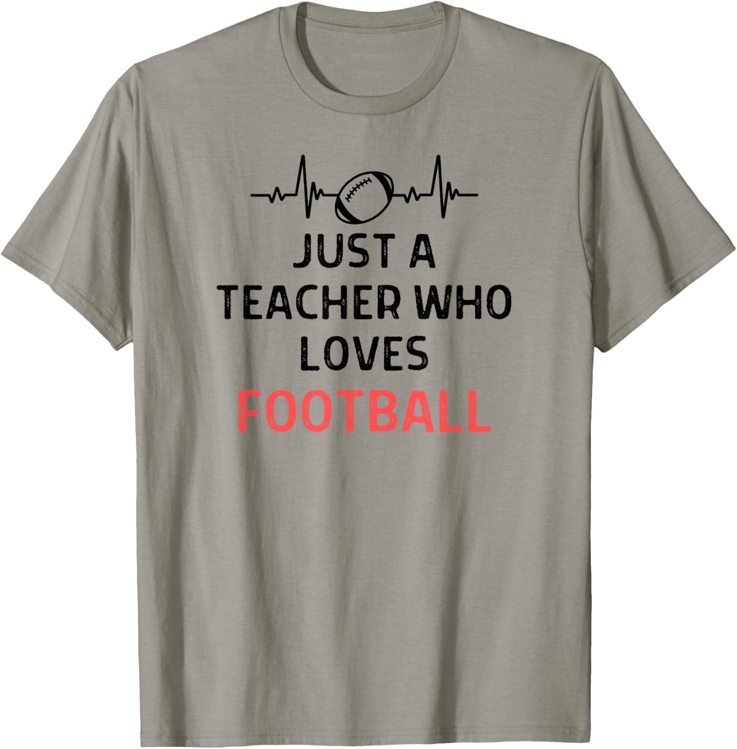 Just A Teacher Who Loves Football Outfit Women Men T-Shirt - T-Shirt | Sand