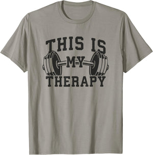 This Is My Therapy - Gym Workout Lifting Motivation T-Shirt - T-Shirt | Sand