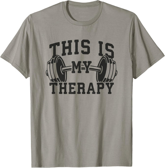 This Is My Therapy - Gym Workout Lifting Motivation T-Shirt - T-Shirt | Sand