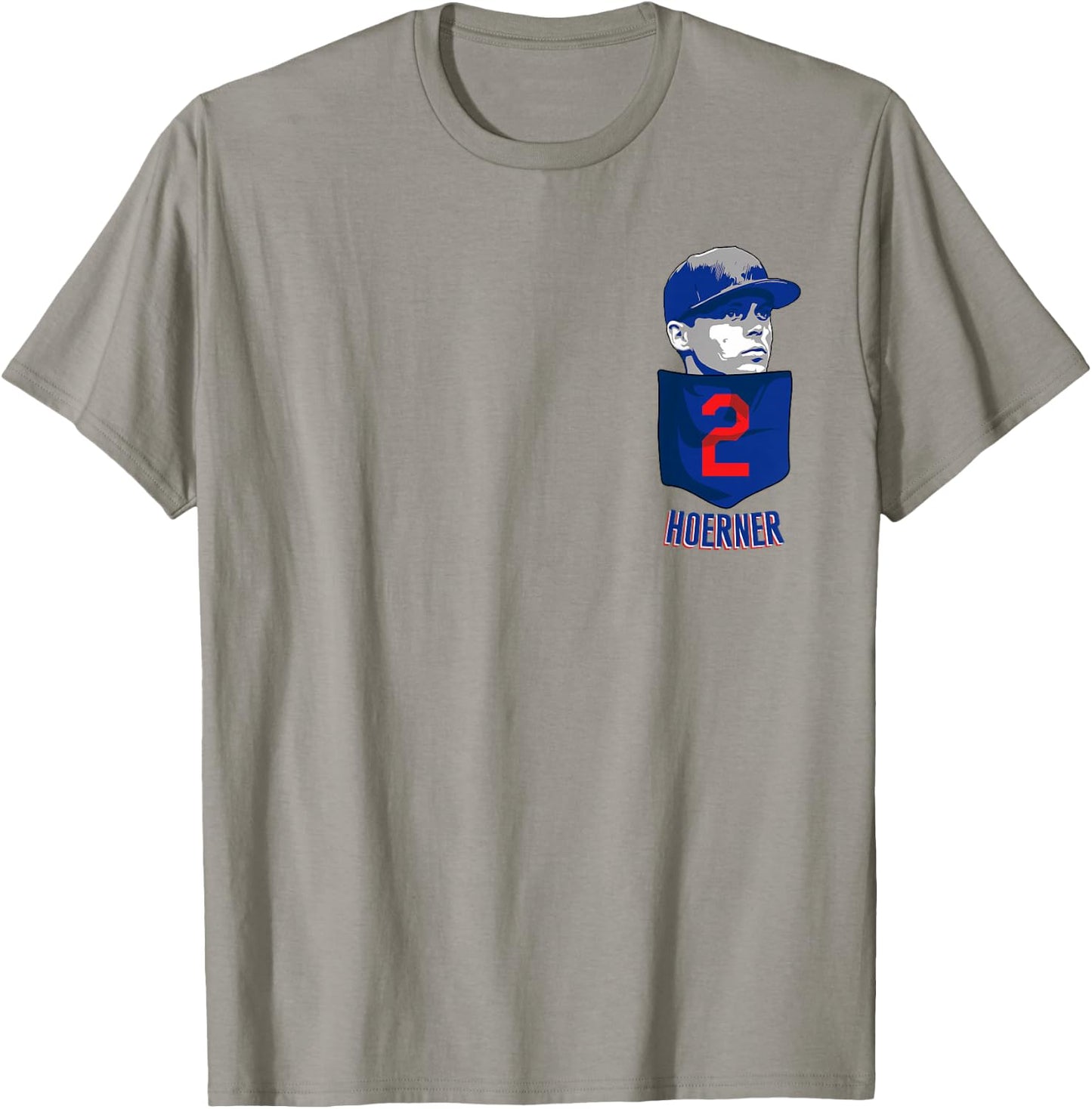 Nico Hoerner Chicago Baseball Pocket MLBPA T-Shirt - T-Shirt | Sand