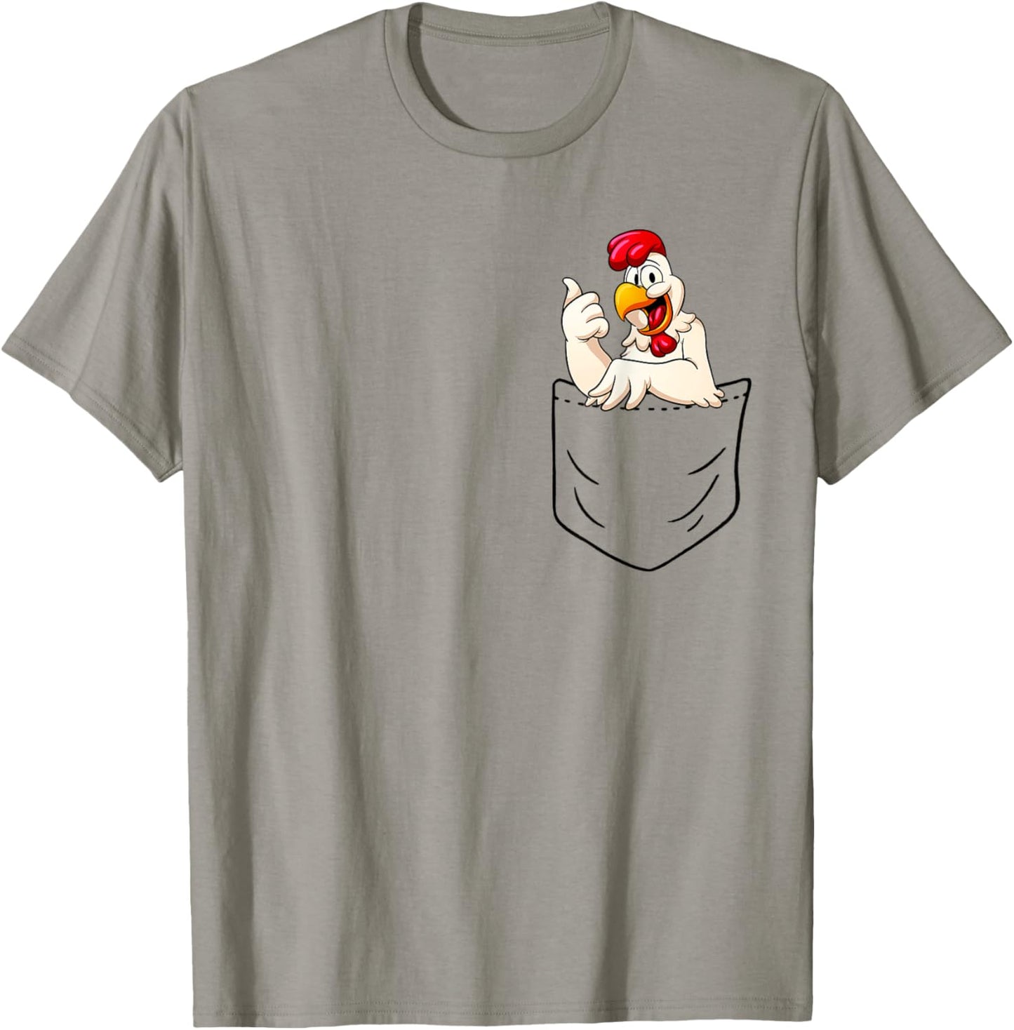 Vintage Rooster Cock In Pocket T-Shirt - T-Shirt | Sand