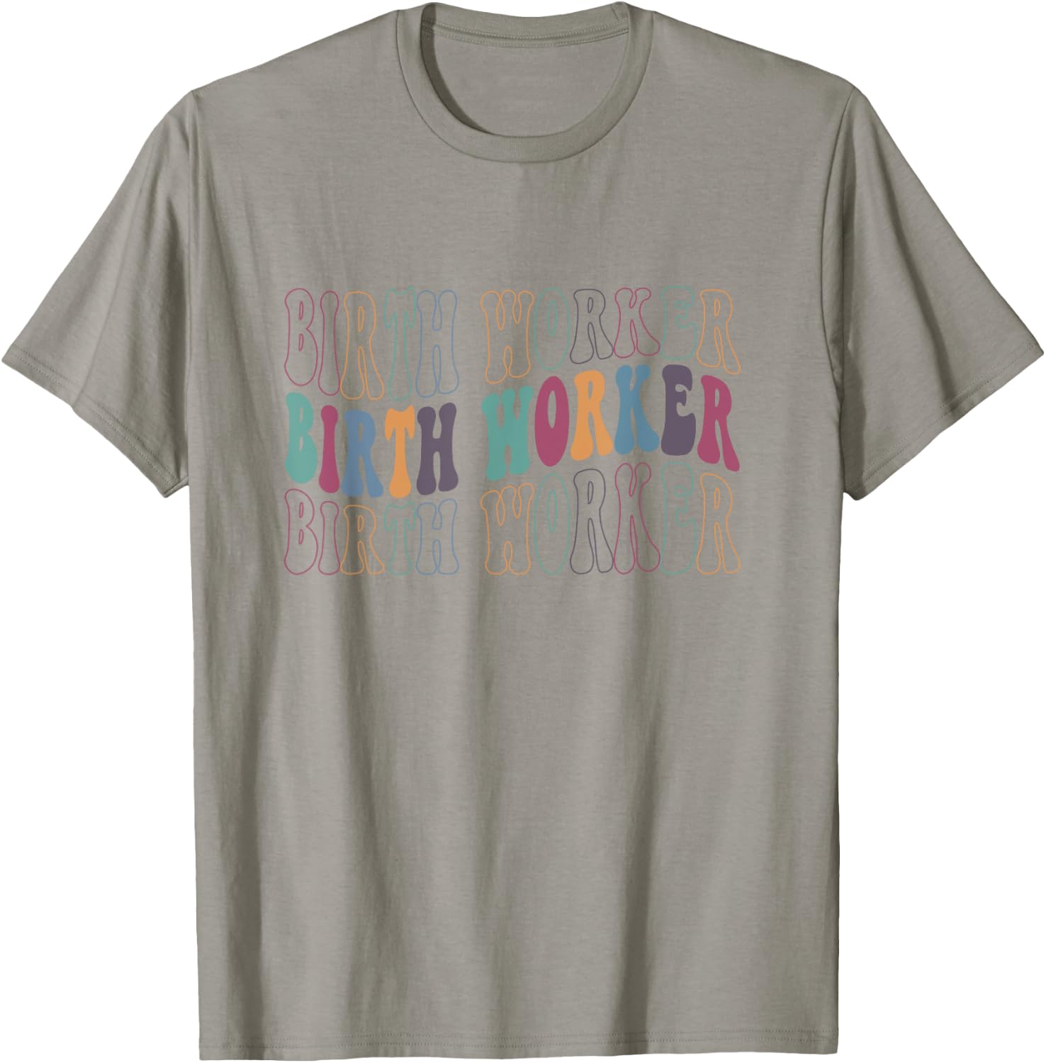 Retro Birth Worker Doula Home Birth Midwife Delivery Nurse T-Shirt - T-Shirt | Sand