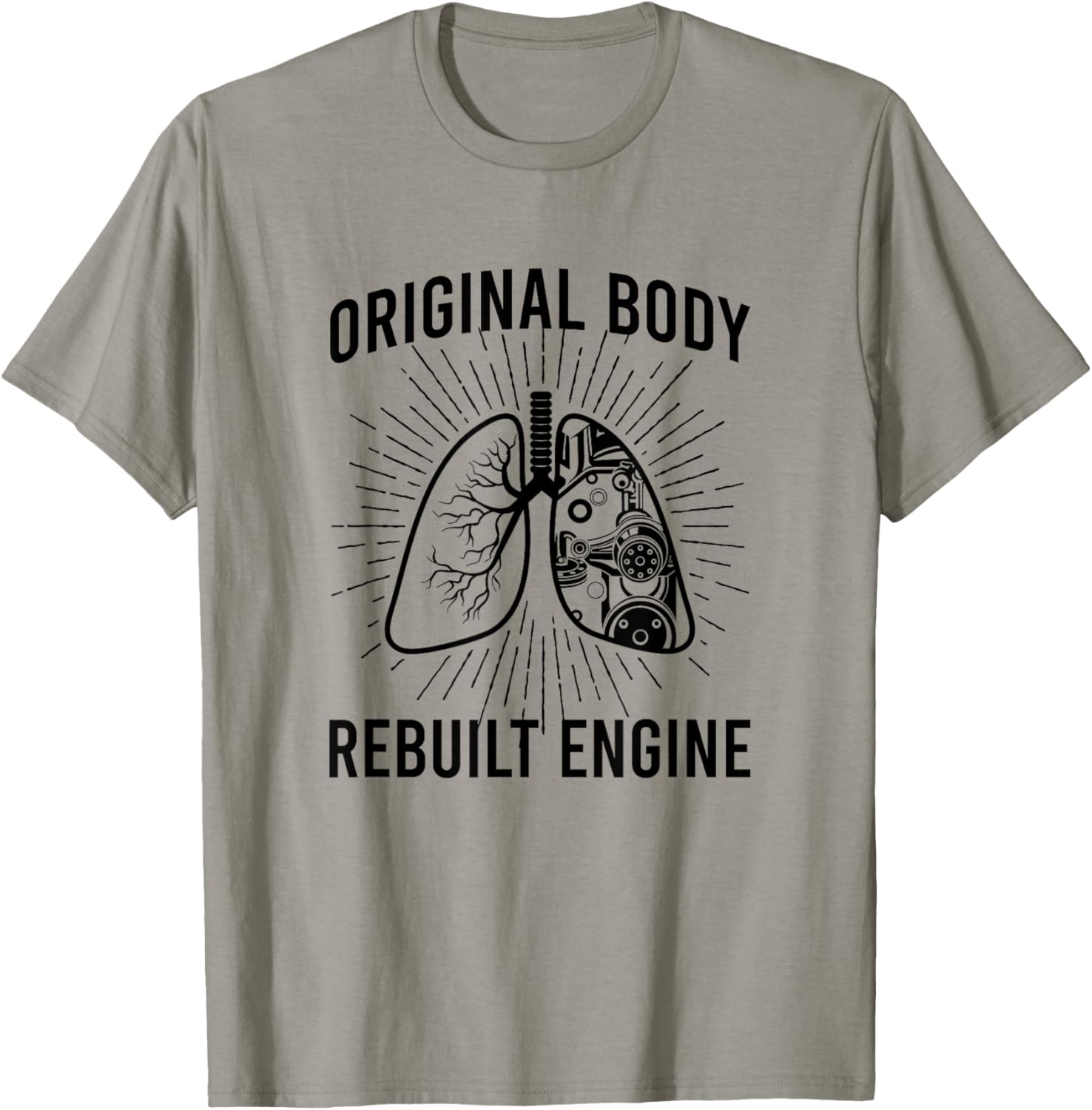 Rebuilt Lung Transplant Survivor Lung Transplant Recovery T-Shirt - T-Shirt | Sand