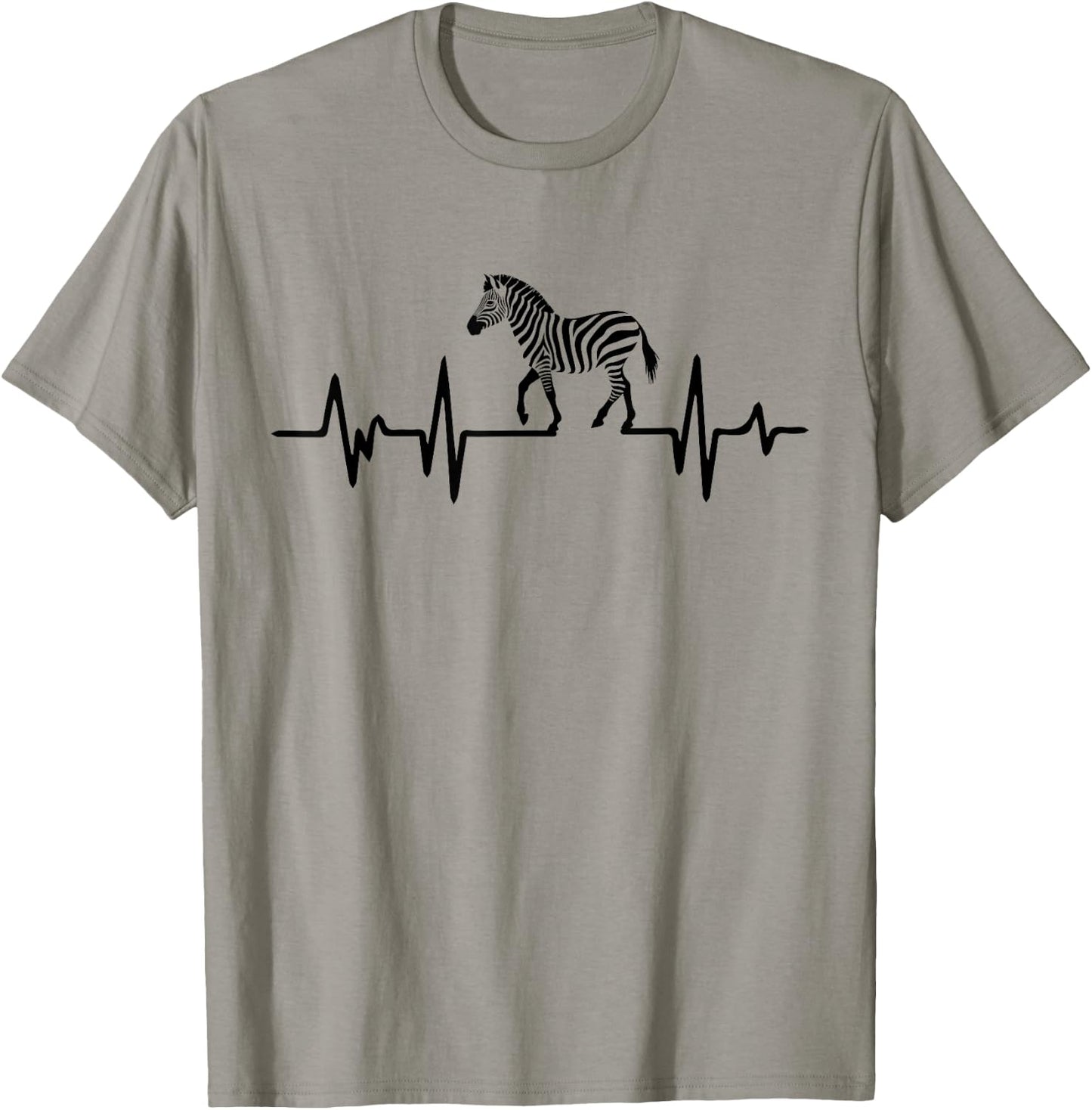 Zebra Heartbeat Graphic T-Shirt - T-Shirt | Sand
