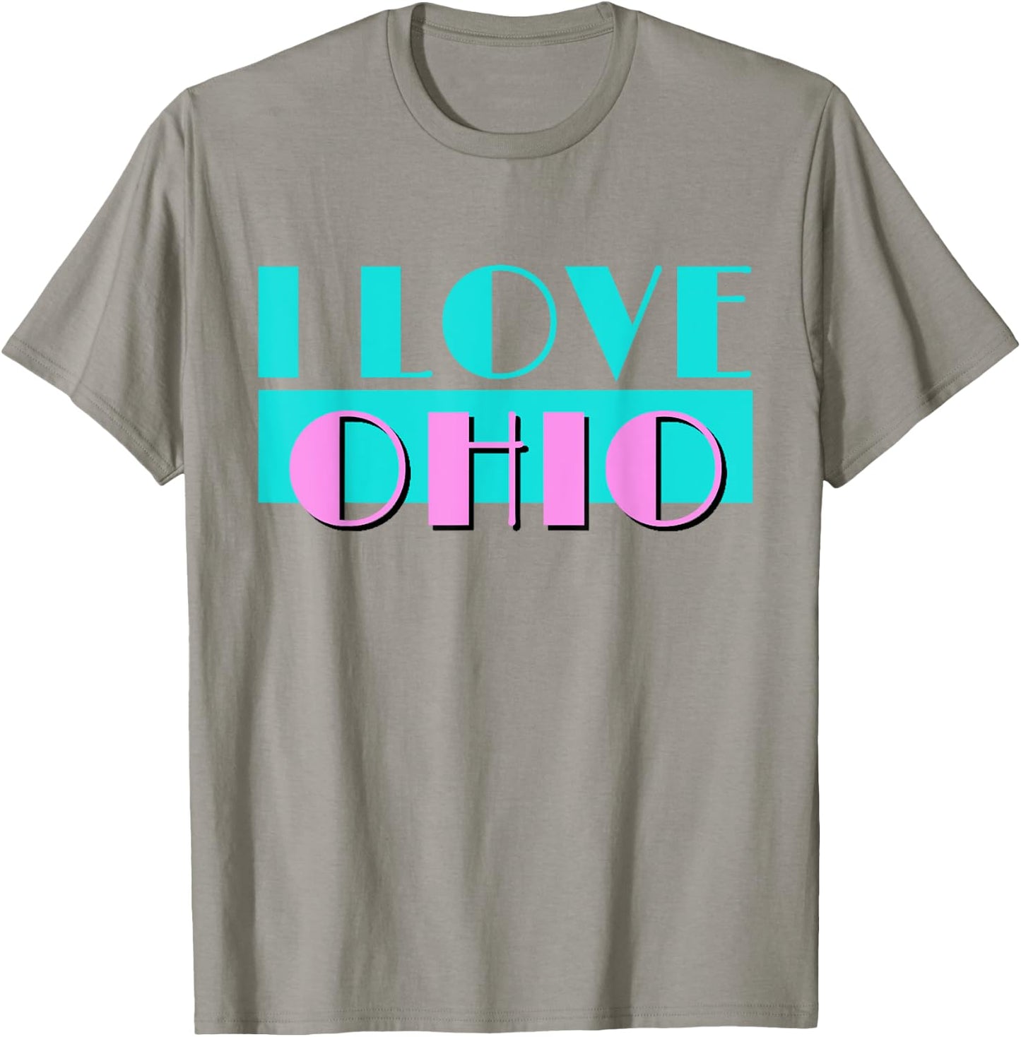 Retro I LOVE OHIO Neon Logo Classic Ohio OH State Pride Gift T-Shirt - T-Shirt | Sand